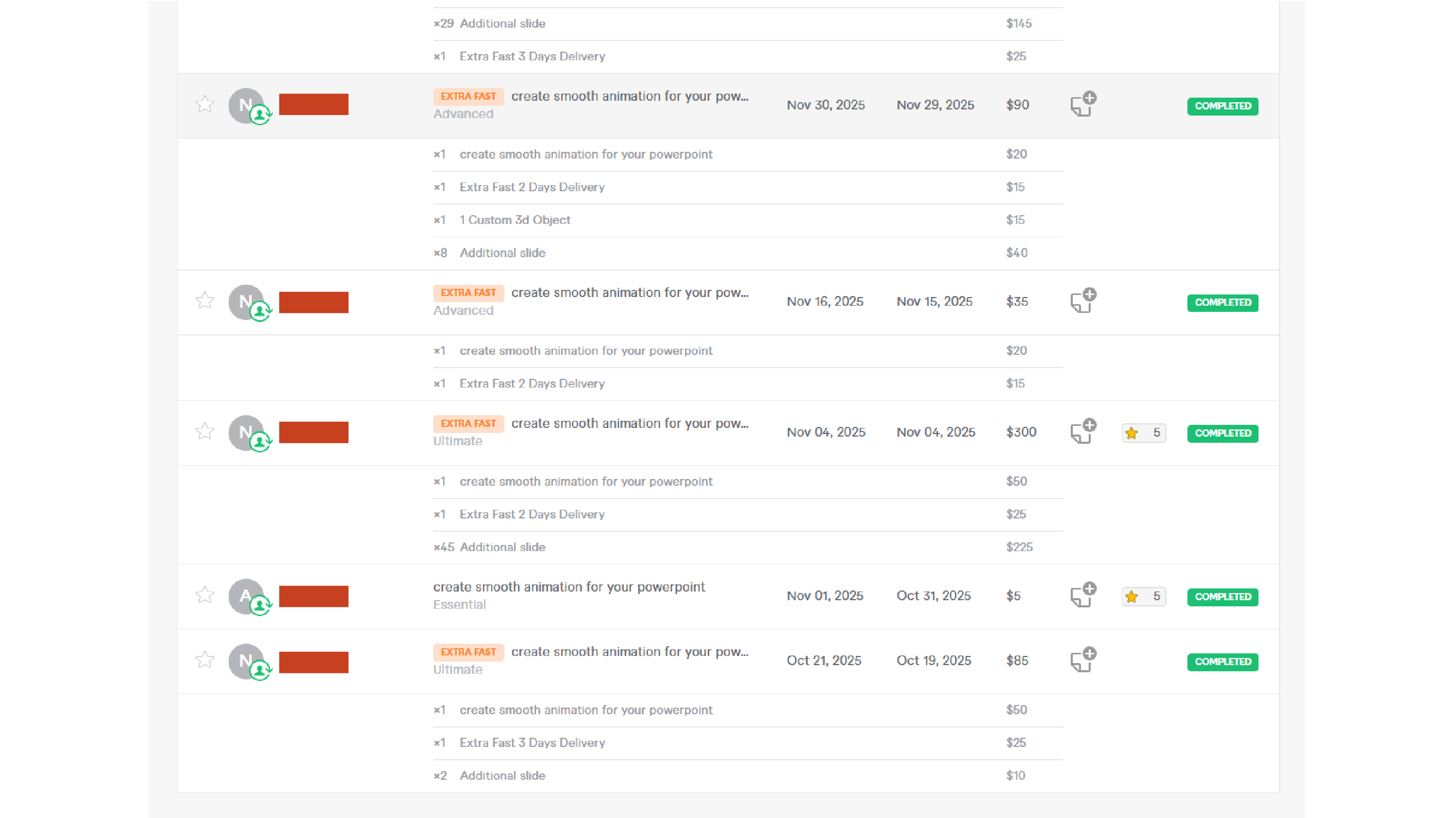 Bukti Client Fiverr 2